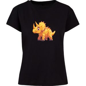 F4NT4STIC Shirt 'Süßer Triceratops Dinosaurier'  zwart