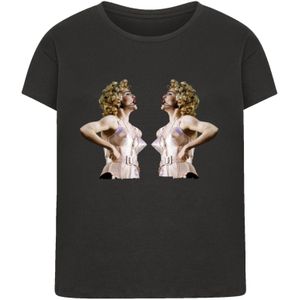 F4NT4STIC Shirt 'Madonna Cone Bra Corset Blonde Ambition Tour 1990'  nude / zwart