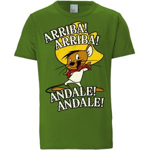 LOGOSHIRT Shirt 'Looney Tunes - Speedy Gonzales'  lichtgroen