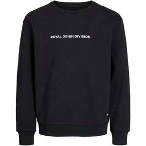 Jack & Jones - RDDRyder - Sweatshirt - Zwart/Wit - Geribbelde Kraag, Ronde Hals, Losse Pasvorm
