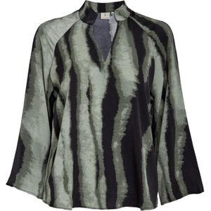 Peppercorn Blouse 'Jeanne'  olijfgroen / pastelgroen / zwart