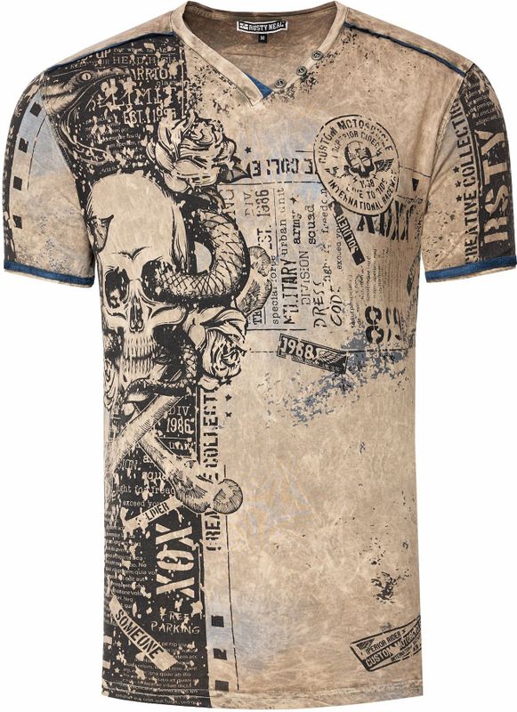 Rusty Neal - T-Shirt - Zwart - 100% Katoen