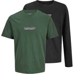 Jack & Jones Junior Shirt 'JORBLEECKER'  nachtblauw / spar / zwart / wit