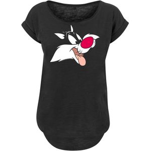 F4NT4STIC Shirt 'Looney Tunes Sylvester'  pink / robijnrood / zwart / wit