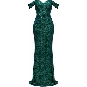 GODDIVA Avondjurk  donkergroen