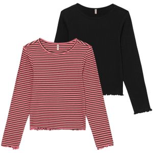 ONLY GIRLS Shirt 'KOGDIXI'  antraciet / lichtroze / zwart