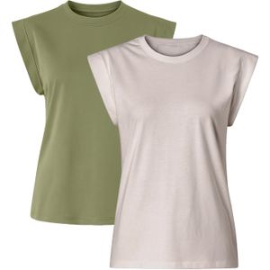 C&City Shirt  crème / olijfgroen