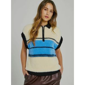 NORR Trui 'Sky'  azuur / zwart / wolwit