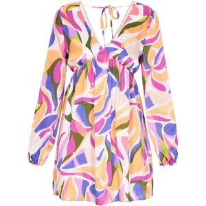 IZIA Jurk 'Fashion Look'  royal blue/koningsblauw / olijfgroen / orchidee / lichtoranje