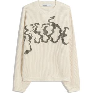 Bershka Trui  olijfgroen / offwhite