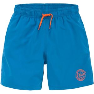s.Oliver - RED LABEL - Zwemshort - Blauw - Met Logoprint Opzij