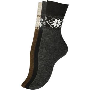 Cotton Prime Sokken  bruin / grijs gemêleerd / zwart / wit
