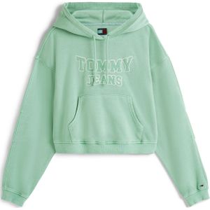 TOMMY JEANS - TJW BXY CRP VARSITY HOODIE - Hoodie - Cloudy Jade