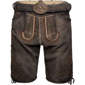 Krüger Buam Klederdracht broek 'Elliot'  donkerbruin / geel