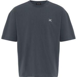 Cool Hill Shirt  antraciet / wit