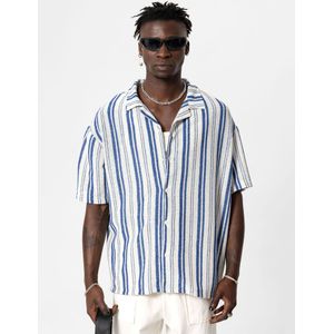 VAMOS CLO Overhemd  blauw / wit