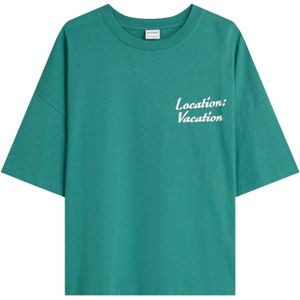 Bershka Shirt  petrol / wit