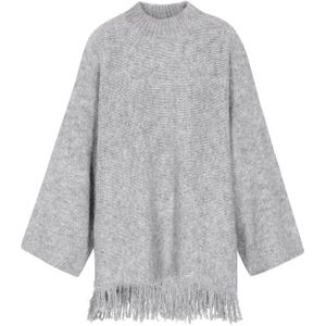 IZIA Oversized trui 'Boho'  lichtgrijs