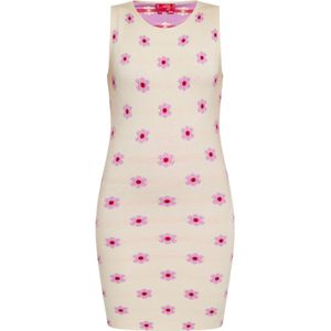 swirly Gebreide jurk  crème / pink / rood