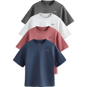 Next Shirt  navy / grijs / framboos / wit