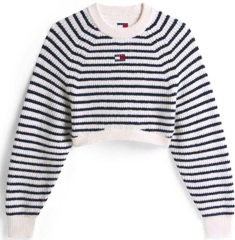 Tommy Jeans - Crop Badge Sweater - Wit