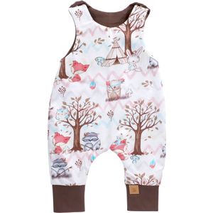 Land-Juwelen Rompertje/body  lichtblauw / bruin / knalrood / wit