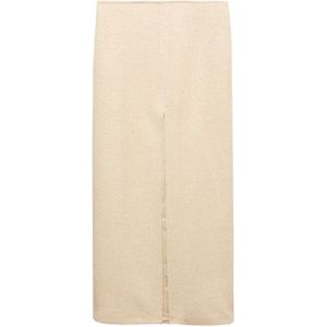 Mango Gebreide Midi Rok Beige