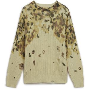 Twist Trui  bruin gemêleerd / lichtgroen / wolwit