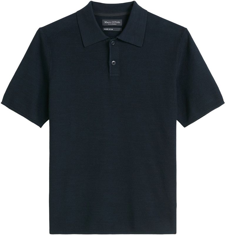 Marc O'Polo - Poloshirt - Donkerblauw - Katoen - Kwartmouw