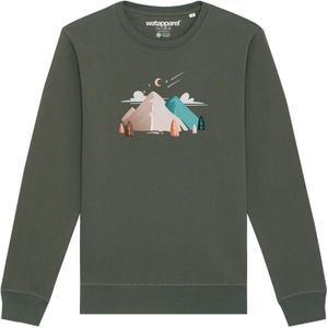Watapparel Sweatshirt 'Night & Clouds'  olijfgroen / gemengde kleuren