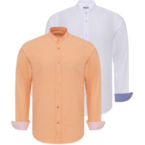 Dandalo Overhemd  oranje / wit