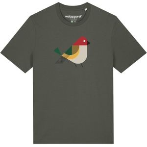 Watapparel Shirt ' Vogel '  kaki / gemengde kleuren