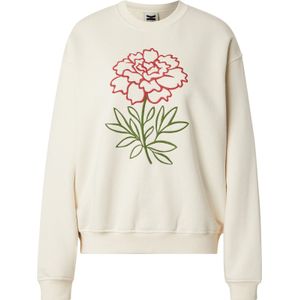 Kaotiko Sweatshirt 'CAMELIA'  crème / groen / knalrood