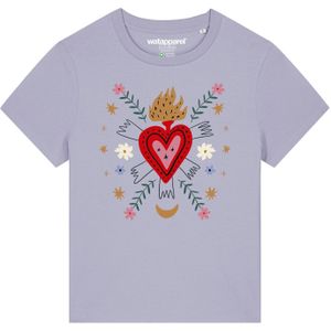 Watapparel Shirt 'Love And Flex'  petrol / sering / rood / wit