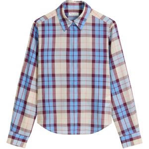 Marc O'Polo Blouse ' aus Organic-Cotton-Lyocell-Mix '  beige / royal blue/koningsblauw / wijnrood