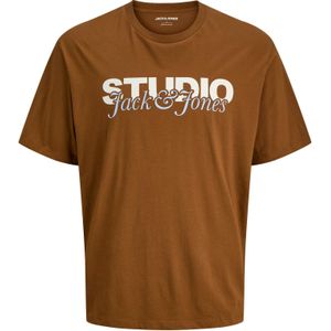 JACK & JONES Shirt 'JJYuki'  bruin / grijs / wit