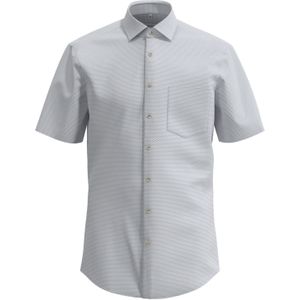 Seidensticker - Businessoverhemd - Zand - Regular Korte Mouwen Kentkraag Print