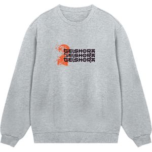 F4NT4STIC Sweatshirt 'Geishora Japan Streetstyle'  grijs gemêleerd / oranje / zwart