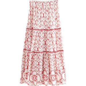 Next Rok  ecru / knalrood / zwart / wit