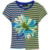 T-shirt - Multicolor - Gestreept - Korte Mouwen - Regular Fit