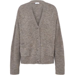 LeGer - Hanne - Gebreid Vest - Bruin Gemêleerd