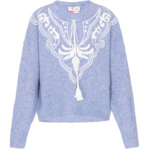 IZIA Trui  lichtblauw / wit