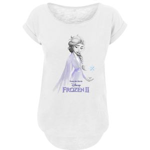 F4NT4STIC Shirt 'Disney Frozen 2 Elsa Unity Snowflake'  grijs / lichtlila / zwart / wit