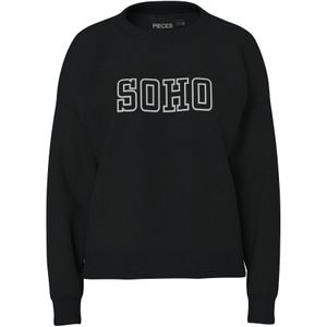 PIECES Sweatshirt 'PCRISSO'  zwart / wit