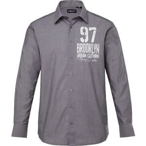 Men Plus Overhemd  grijs / wit