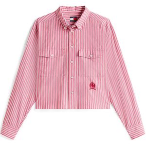 Tommy Jeans Blouse  donkergrijs / pink / rood / wit