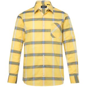 Men Plus Overhemd  crème / lichtblauw / geel / grijs