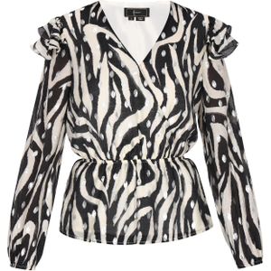 faina Blouse  zwart / wit
