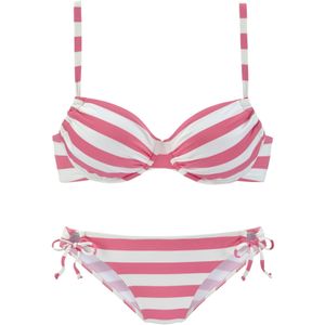 Look - Gestreept - Beugelbikini - Roze - Wit - Recycling-Polyester