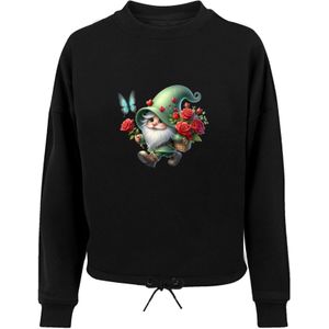 F4NT4STIC Sweatshirt 'Gnom Frühling Blumen Schmetterling'  bruin / pastelgroen / lichtrood / zwart